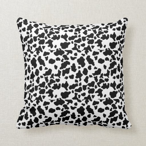 fluffy cow print pillow