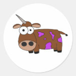 cow round sticker