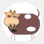 Cow Round Stickers