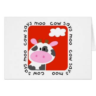 Cow Says Moo Tshirts and Gifts card