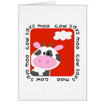 Cow Says Moo Tshirts and Gifts Greeting Cards
