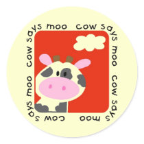 Cow Says Moo Tshirts and Gifts stickers by toddlersplace Cow Says Moo Tshirts and Gifts stickers