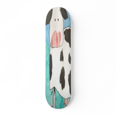 Cow Skateboard by sarahwolf2