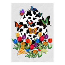 Cow Skin Easter Egg Business Card Template