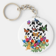 Cow Skin Easter Egg Keychains