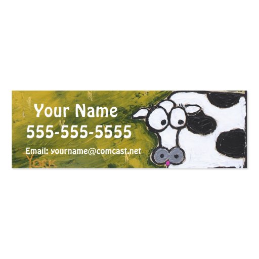 cow skinny business cards (front side)