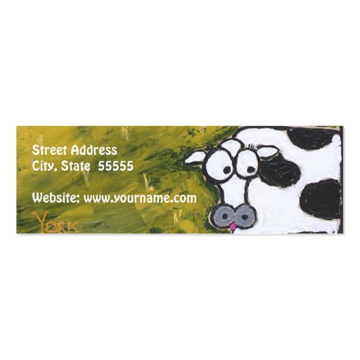 cow skinny business cards (back side)
