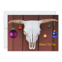 Cow Skull at Christmas Invitation