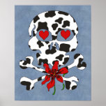 Cow Skull Valentine Print