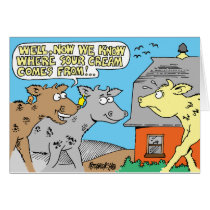 COW / SOUR CREAM HUMOR CARTOON cards