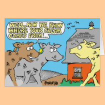 COW / SOUR CREAM HUMOR CARTOON cards