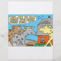 COW / SOUR CREAM HUMOR CARTOON FLYERS
