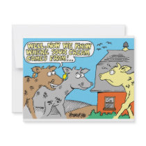 COW / SOUR CREAM HUMOR CARTOON invitations