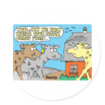 COW / SOUR CREAM HUMOR CARTOON STICKERS
