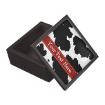 Cow Spot Print Gift Box Red Ribbon Premium Jewelry Boxes