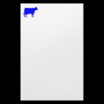 Cow Symbol - Blue on White stationery