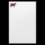 Cow Symbol - Dark Brown on White stationery