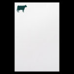 Cow Symbol - Dark Green on White stationery