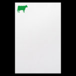 Cow Symbol - Grass Green on White stationery