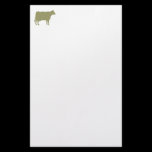 Cow Symbol - Khaki on White stationery