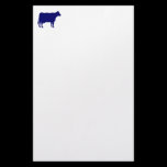 Cow Symbol - Navy Blue on White stationery