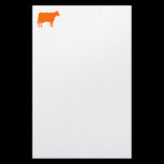 Cow Symbol - Orange on White stationery