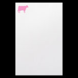 Cow Symbol - Pink on White stationery