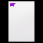 Cow Symbol - Purple on White stationery