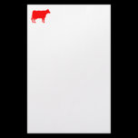 Cow Symbol - Red on White stationery