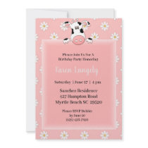 Cow Theme Kids Birthday Invitation