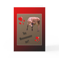 Cow Valentine Greeting Greeting Cards