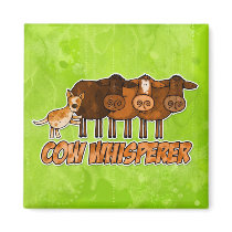 cow whisperer fridge magnet