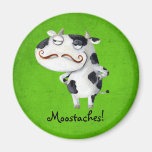 Cow with Mustaches Fridge Magnet