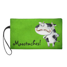 Cow with Mustaches Wristlet