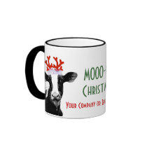 Cow with Reindeer Antlers Coffee Mug