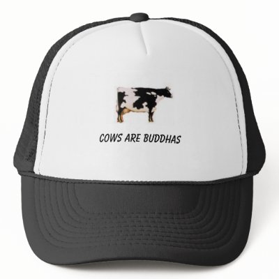 cow-zoom, cows are buddhas mesh hats by blueboy23
