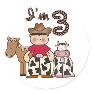 Cowboy 3rd Birthday sticker