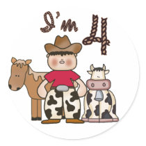 Cowboy 4th Birthday stickers by Kewlkids Cowboy 4th Birthday stickers