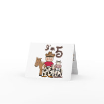 Cowboy 5th Birthday Invitations Greeting Cards