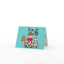 Cowboy 6th Birthday Invitations cards
