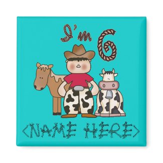 Cowboy 6th Birthday magnet