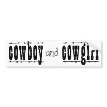 Cowboy and Cowgirl bumper stickers