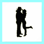 Cowboy and Cowgirl in Love Silhouette posters