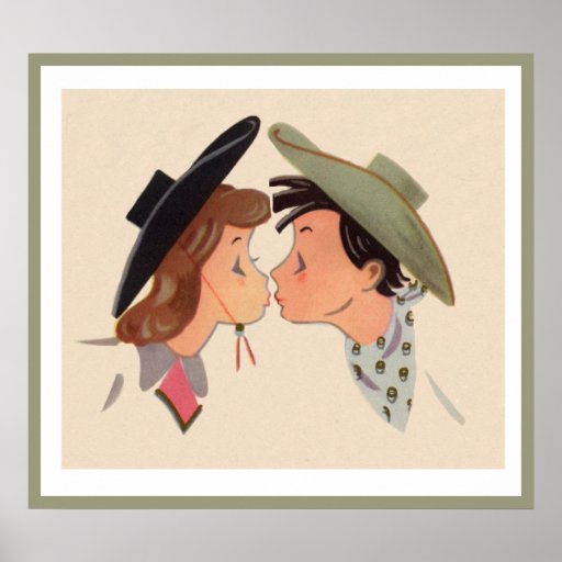 Cowboy And Cowgirl Kissing Poster Zazzle 9433