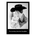 COWBOY AND DAUGHTER PENCIL DRAWING posters