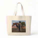 Cowboy and Horse Tote Bag