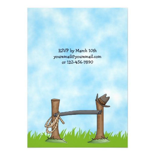 Cowboy and Horse Birthday Invitation