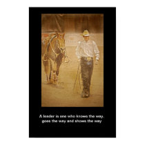 Cowboy And Horse Leadership Motivational Print