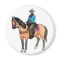 Cowboy and Horse Magnets