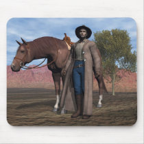 Cowboy and Horse Mousepad by jasonmit Cowboy and Horse Mousepad